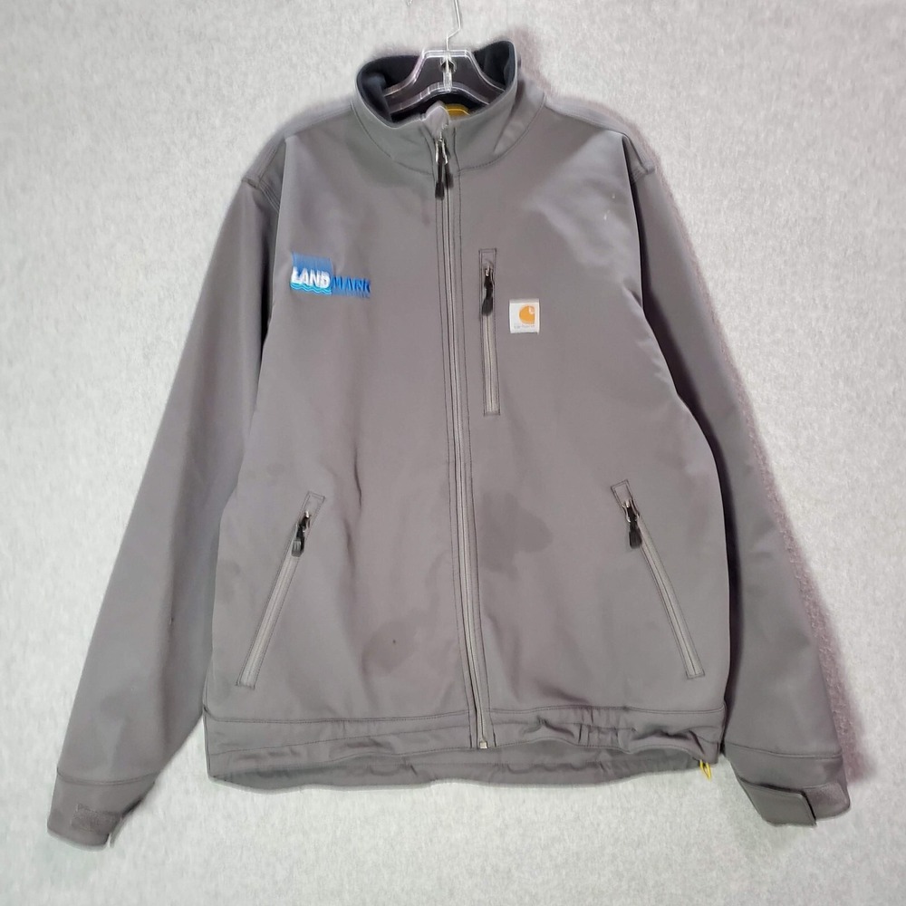 Carhartt Men Jacket Large Gray Rain Defender Relaxed Fit Heavweight READ
